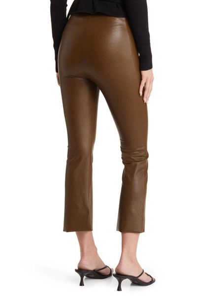 Shop Commando Faux Leather Flare Crop Pull-on Pants In Cadet