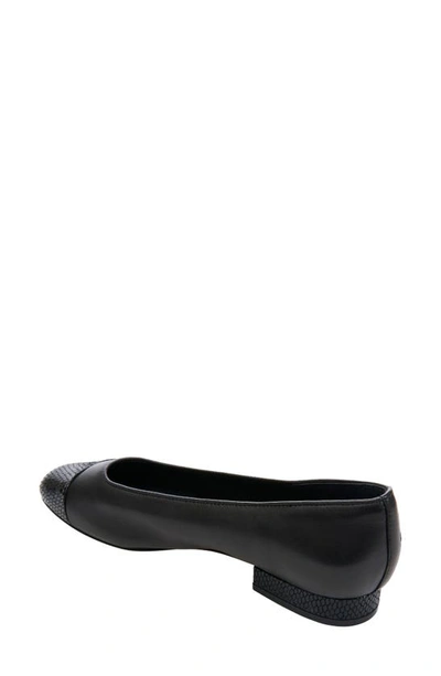 Vaneli Cap Toe Flat In Black Leather