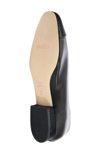 Vaneli Cap Toe Flat In Black Leather