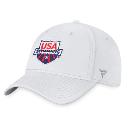 Shop Fanatics Branded White Usa Swimming Flex Fit Hat