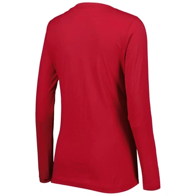 Shop G-iii 4her By Carl Banks Cardinal Arizona Cardinals Post Season Long Sleeve V-neck T-shirt