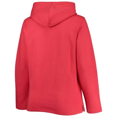 Soft As A Grape Red Boston Red Sox Plus Size Side Split Pullover Hoodie In Red