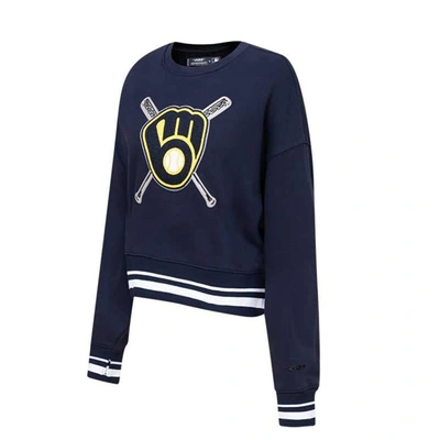 Shop Pro Standard Navy Milwaukee Brewers Mash Up Pullover Sweatshirt
