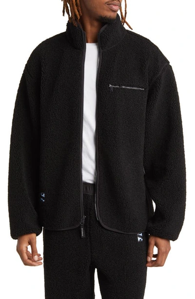 Shop Saturdays Surf Nyc Spencer Polar Fleece Zip Jacket In Black