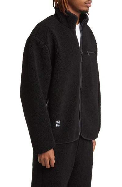 Shop Saturdays Surf Nyc Spencer Polar Fleece Zip Jacket In Black