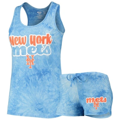 Concepts Sport Royal New York Mets Billboard Racerback Tank Top & Shorts Set In Royal
