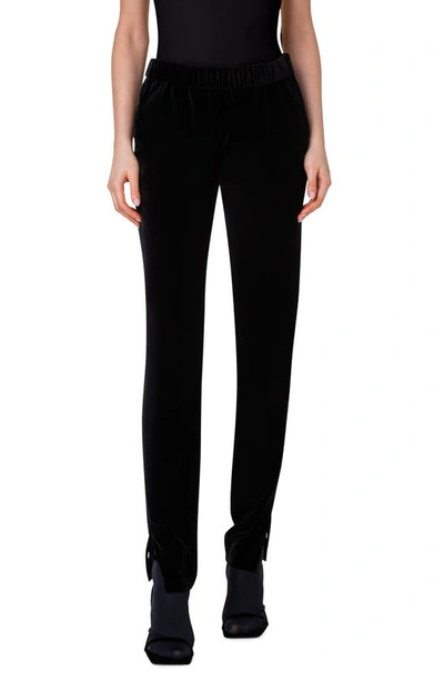 Shop Akris Punto Mike Velvet Pants In 009 Black