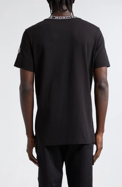 Moncler Short-sleeved Cotton T-shirt In Black