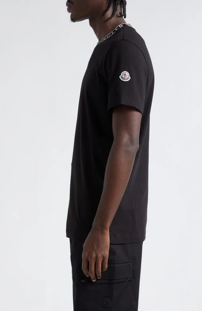 Moncler Short-sleeved Cotton T-shirt In Black
