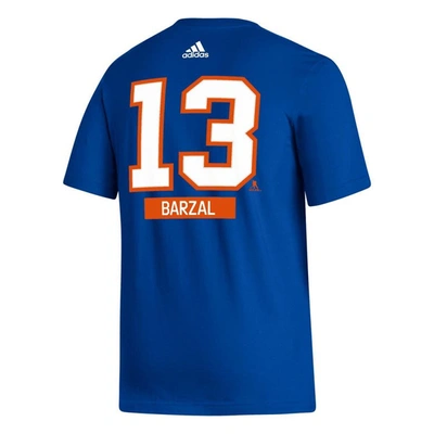 Shop Adidas Originals Adidas Mathew Barzal Royal New York Islanders Fresh Name & Number T-shirt