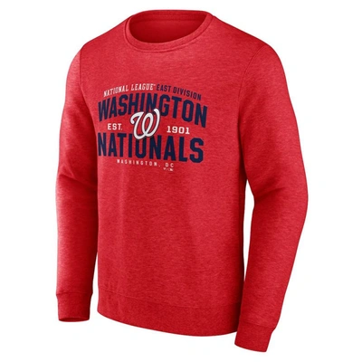 Shop Fanatics Branded Heathered Red Washington Nationals Classic Move Pullover Sweatshirt In Heather Red