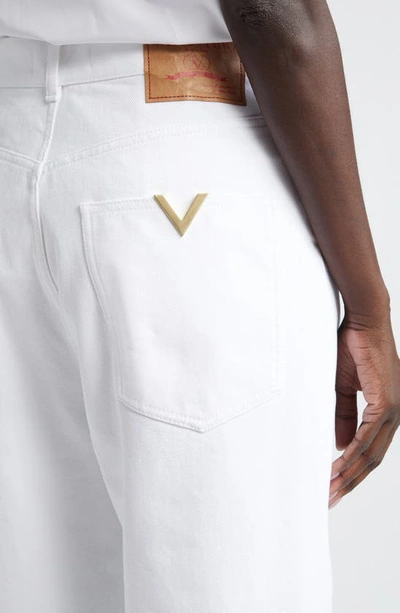 Shop Valentino Garavani V Pocket Denim Jeans In Bianco