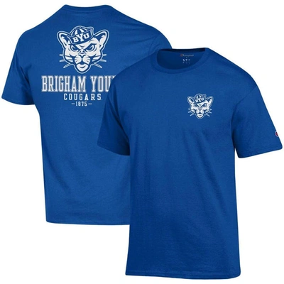 Shop Champion Royal Byu Cougars Stack 2-hit T-shirt