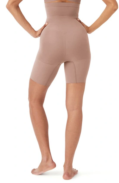 Shop Spanx ® Everyday Shaping High Waist Mid-thigh Shorts In Cafe Au Lait