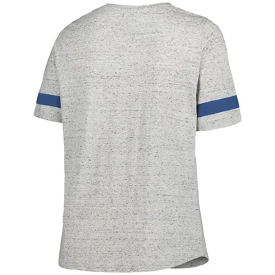Shop Profile Heather Gray New York Giants Plus Size Lace-up V-neck T-shirt