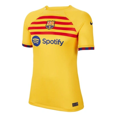 Shop Nike Yellow Barcelona 2022/23 Fourth Breathe Stadium Replica Jersey