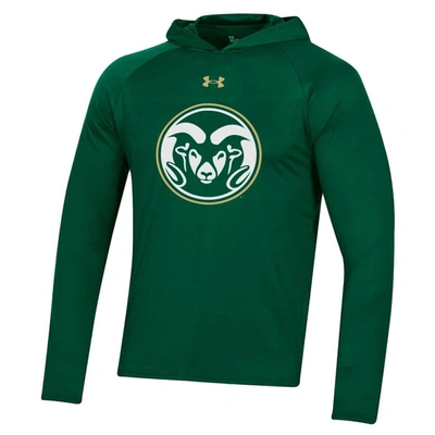 Shop Under Armour Green Colorado State Rams School Logo Raglan Long Sleeve Hoodie Performance T-shirt