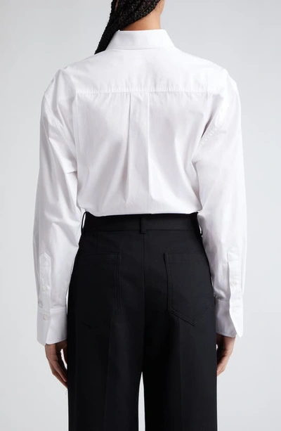 Shop Victoria Beckham Oversize Cotton Poplin Button-up Shirt In White