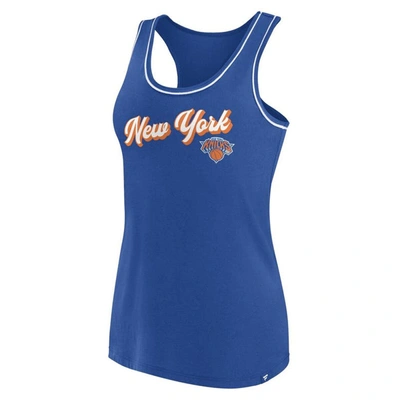 Shop Fanatics Branded Blue New York Knicks Wordmark Logo Racerback Tank Top