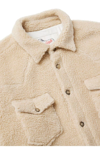Shop One Of These Days X Woolrich Western Faux Shearling Button-up Shirt In Cream