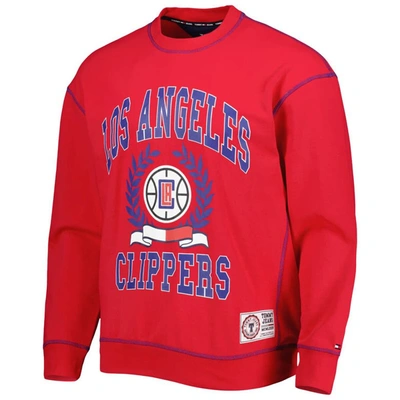 Shop Tommy Jeans Red La Clippers Peter French Terry Pullover Crew Sweatshirt