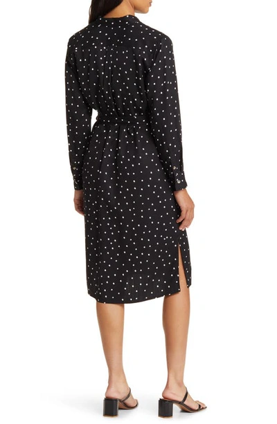 Hatley Polka Dot Long Sleeve Shirtdress In Black
