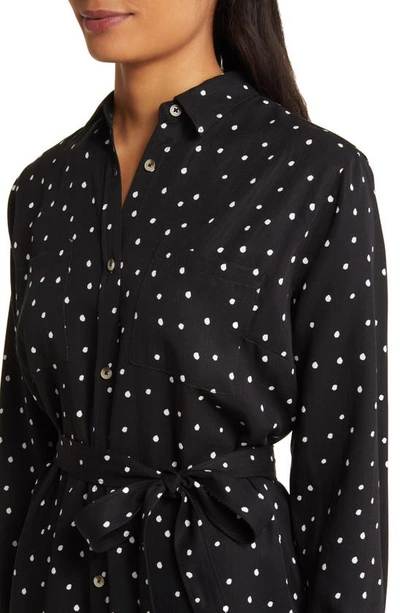 Hatley Polka Dot Long Sleeve Shirtdress In Black