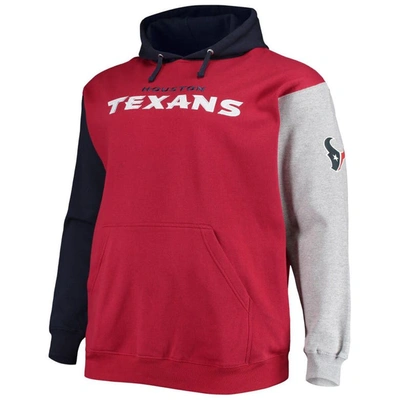 Shop Profile Navy/red Houston Texans Big & Tall Pullover Hoodie