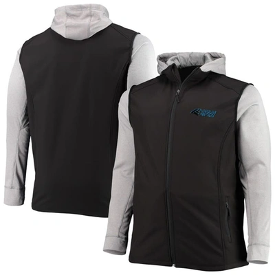 Shop Dunbrooke Black/gray Carolina Panthers Big & Tall Alpha Full-zip Hoodie Jacket
