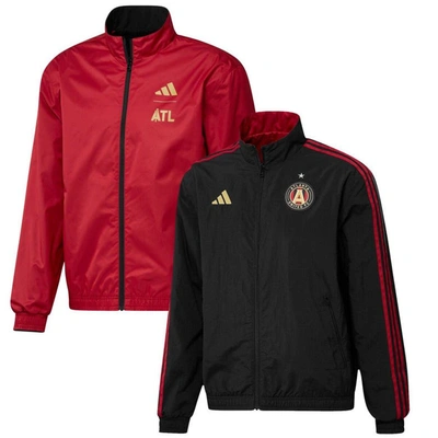 Shop Adidas Originals Adidas Black/red Atlanta United Fc 2023 On-field Anthem Full-zip Reversible Team Jacket