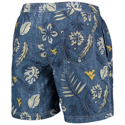 Shop Wes & Willy Navy West Virginia Mountaineers Vintage Floral Swim Trunks
