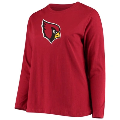 Shop Fanatics Branded Cardinal Arizona Cardinals Plus Size Primary Logo Long Sleeve T-shirt