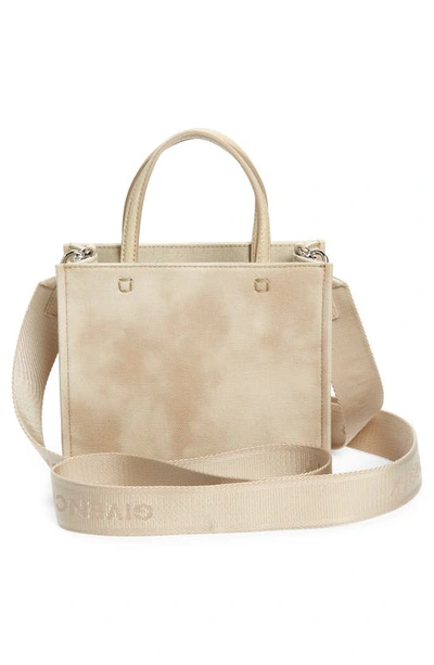 Shop Givenchy Mini G-tote Canvas Tote In Dusty Gold
