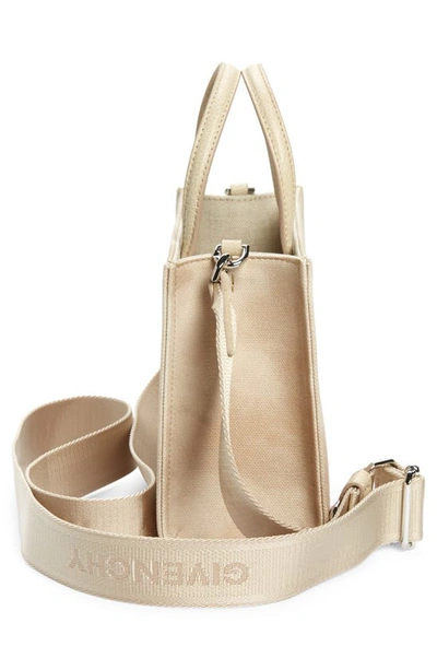 Shop Givenchy Mini G-tote Canvas Tote In Dusty Gold