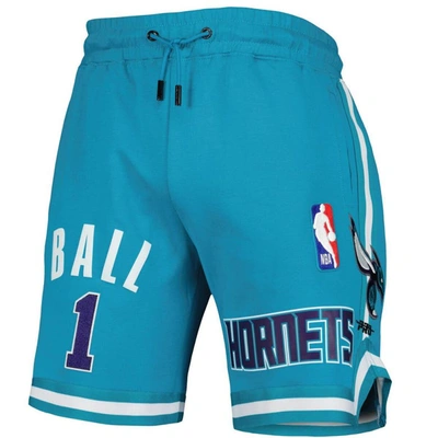 Shop Pro Standard Lamelo Ball Teal Charlotte Hornets Player Replica Shorts