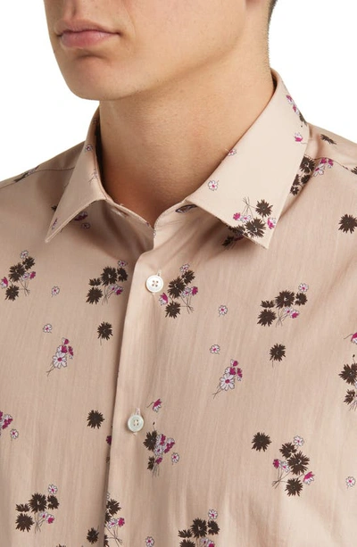 Shop Paul Smith Tailored Fit Floral Cotton Dress Shirt In Pink