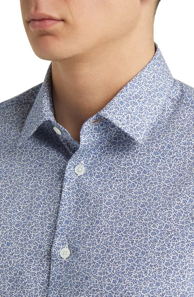 Shop Paul Smith Tailored Fit Floral Cotton Dress Shirt In Green-blue