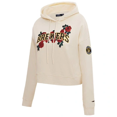 Shop Pro Standard Cream Milwaukee Brewers Roses Pullover Hoodie