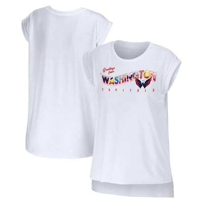 Shop Wear By Erin Andrews White Washington Capitals Greetings From Muscle T-shirt