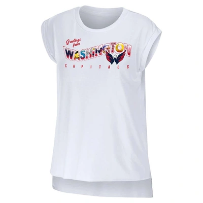 Shop Wear By Erin Andrews White Washington Capitals Greetings From Muscle T-shirt