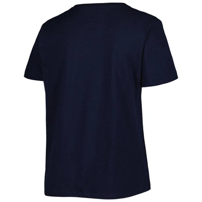 Profile Navy Boston Red Sox Plus Size Banner V-neck T-shirt In Navy