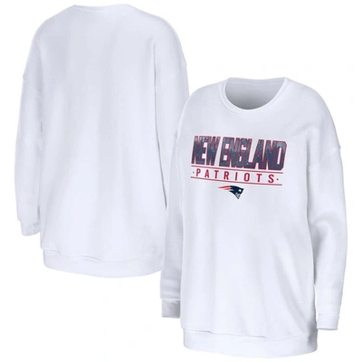 Shop Wear By Erin Andrews White New England Patriots Domestic Pullover Sweatshirt