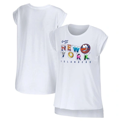 Shop Wear By Erin Andrews White New York Islanders Greetings From Muscle T-shirt