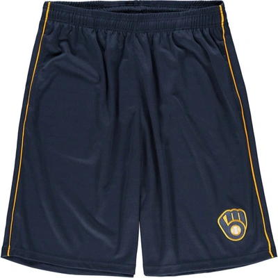 Shop Majestic Fanatics Branded Navy Milwaukee Brewers Big & Tall Mesh Shorts