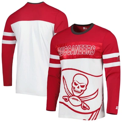 Shop Starter Red/white Tampa Bay Buccaneers Halftime Long Sleeve T-shirt