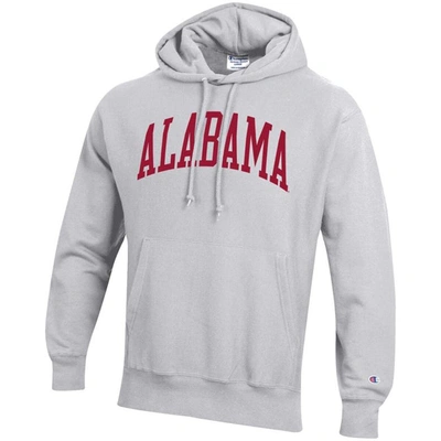 Shop Champion Heathered Gray Alabama Crimson Tide Team Arch Reverse Weave Pullover Hoodie In Heather Gray