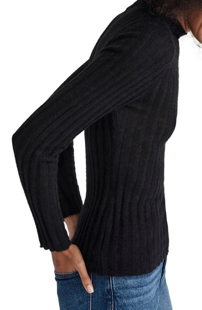 Shop Madewell Alpaca Blend Mock Neck Sweater In True Black