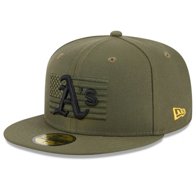 Shop New Era Green Oakland Athletics 2023 Armed Forces Day On-field 59fifty Fitted Hat