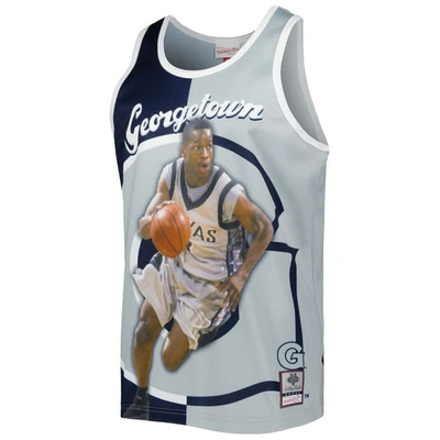 Shop Mitchell & Ness Allen Iverson Navy/gray Georgetown Hoyas Sublimated Player Tank Top