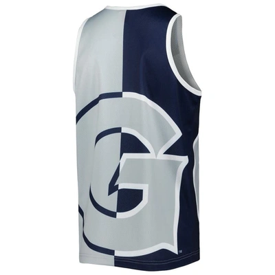 Shop Mitchell & Ness Allen Iverson Navy/gray Georgetown Hoyas Sublimated Player Tank Top